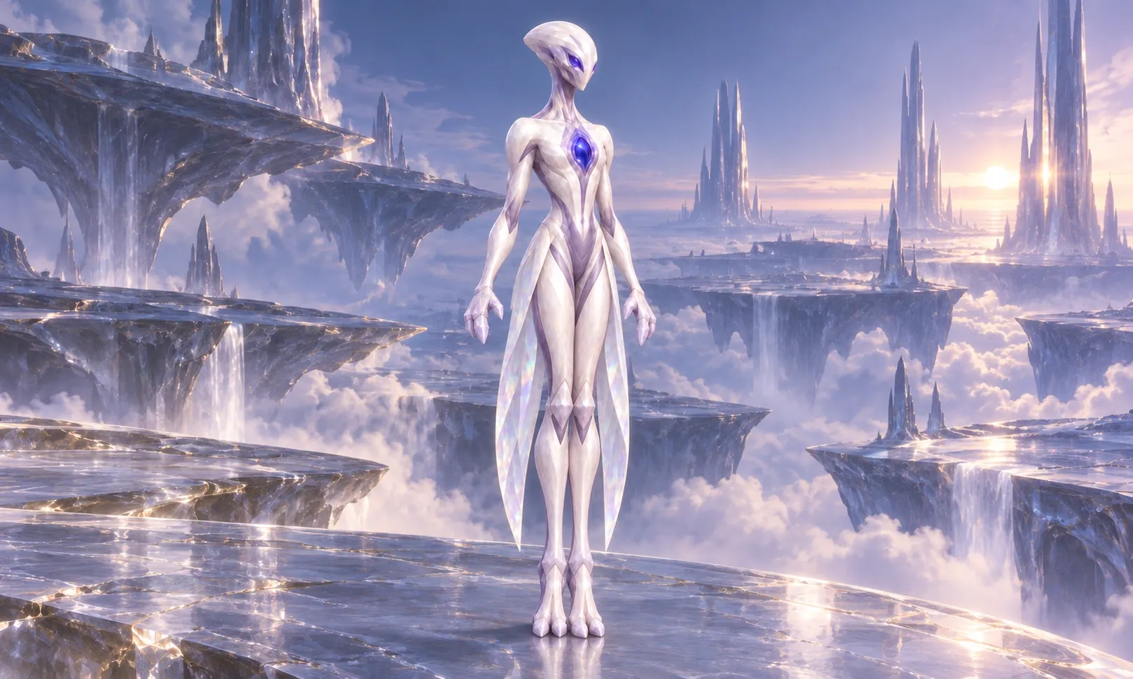Aethan Veilborne Emissary full-figure marketing illustration