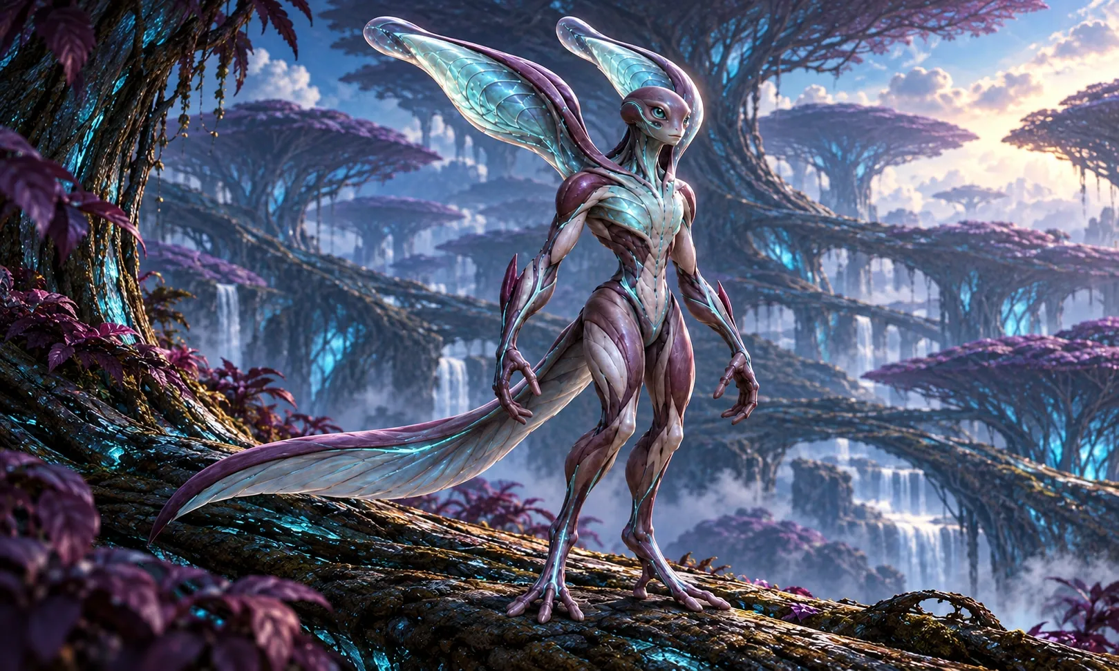 Xelari Forkwake full-figure marketing illustration